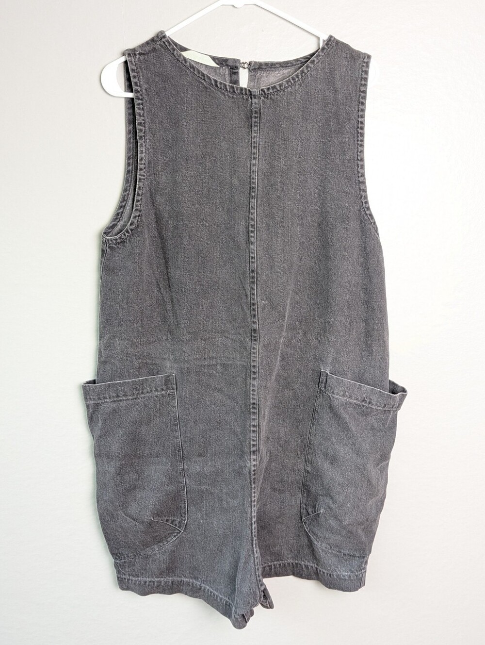 Aliya Wanek Grey Washed Denim Romper